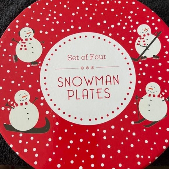 set of 4 snowman plates - Picture 6 of 7